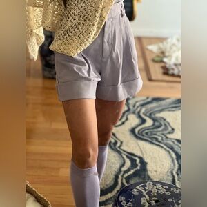Wilfred Lavender High Waisted Suit Shorts